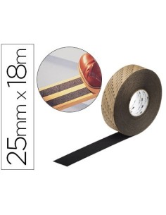 CINTA ANTIDESLIZANTE 3M SOPORTE DE VINILO ADHESIVO + ABRASIVO 18MX25MM