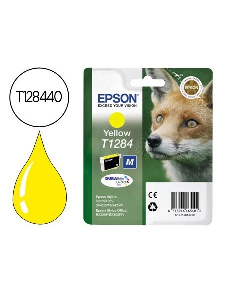 INK-JET EPSON T1284 AMARILLO SX125 / SX420W / 425W / OFFICE BX305F -CAPACIDAD