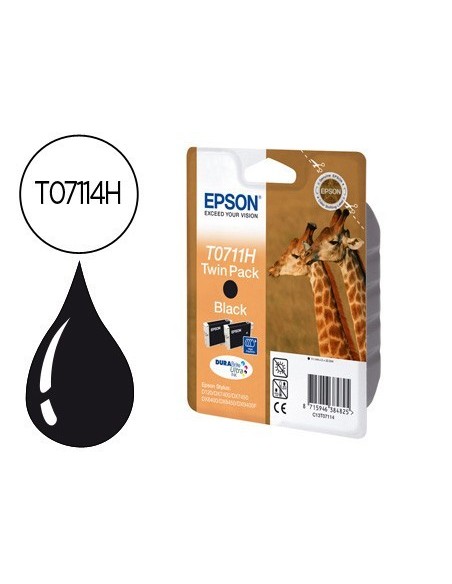 INK-JET EPSON T0711H DOBLE PACK D120 SX205 215 218 405 415 515W 600FW 610FW