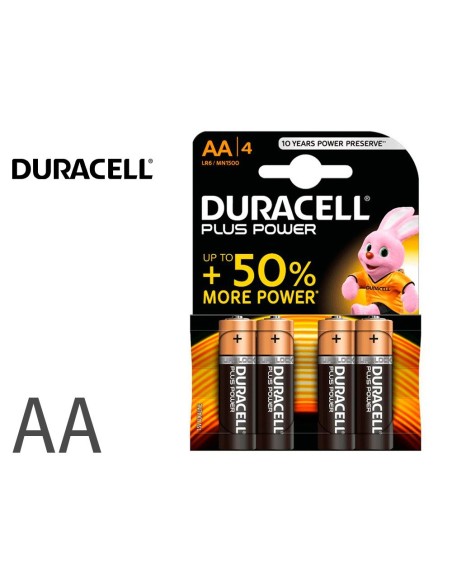 PILA DURACELL ALCALINA PLUS AA BLISTER CON 4 UNIDADES
