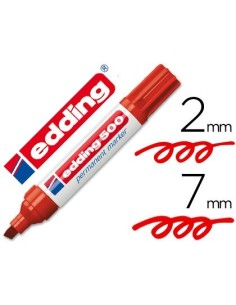 ROTULADOR EDDING MARCADOR PERMANENTE 500 ROJO PUNTA BISELADA 7 MM