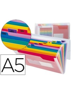 CARPETA LIDERPAPEL CLASIFICADOR FUELLE POLIPROPILENO DIN A5 SPECTRAFILE