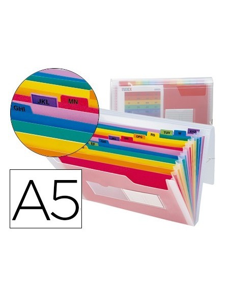 CARPETA LIDERPAPEL CLASIFICADOR FUELLE POLIPROPILENO DIN A5 SPECTRAFILE