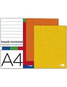 LIBRETA LIDERPAPEL SMART A4 80 HOJAS 60G/M2 HORIZONTAL CON DOBLE MARGEN