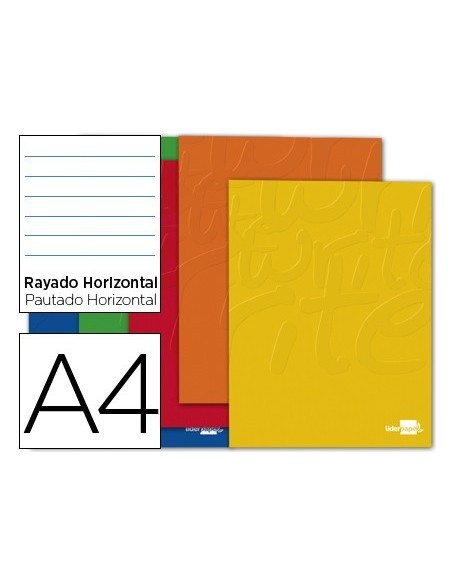 LIBRETA LIDERPAPEL SMART A4 80 HOJAS 60G/M2 HORIZONTAL CON DOBLE MARGEN