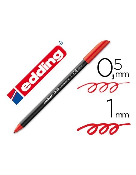 ROTULADOR EDDING PUNTA FIBRA 1200 ROJO N.2 PUNTA REDONDA 0.5 MM