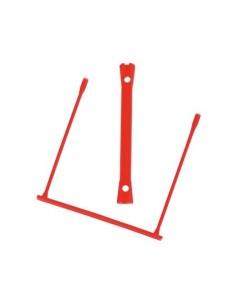 ENCUADERNADOR FASTENER Q-CONNECT PLASTICO D-CLIPS COLOR ROJO CAJA DE 100 UNIDADES