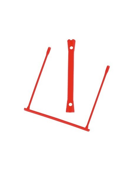 ENCUADERNADOR FASTENER Q-CONNECT PLASTICO D-CLIPS COLOR ROJO CAJA DE 100 UNIDADES