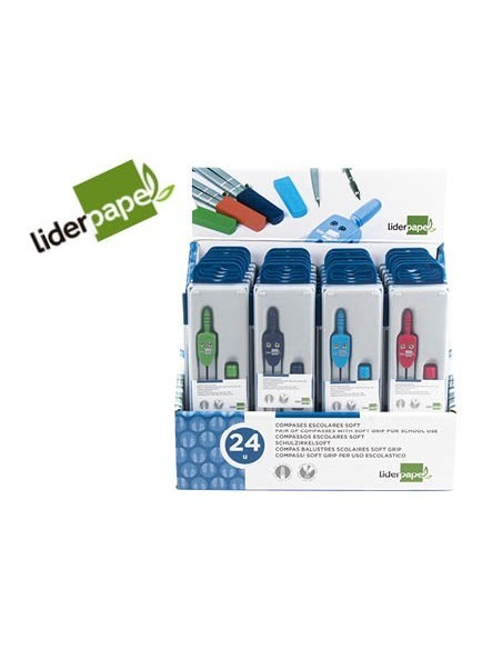 COMPAS LIDERPAPEL CON MANGO EXTRA SOFT COLORES SURTIDOS