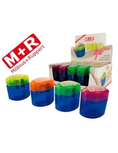 SACAPUNTAS M+R NEO LIGHT 2 USOS CON DEPOSITO -COLORES SURTIDOS