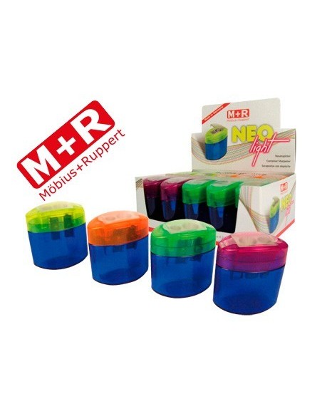 SACAPUNTAS M+R NEO LIGHT 2 USOS CON DEPOSITO -COLORES SURTIDOS