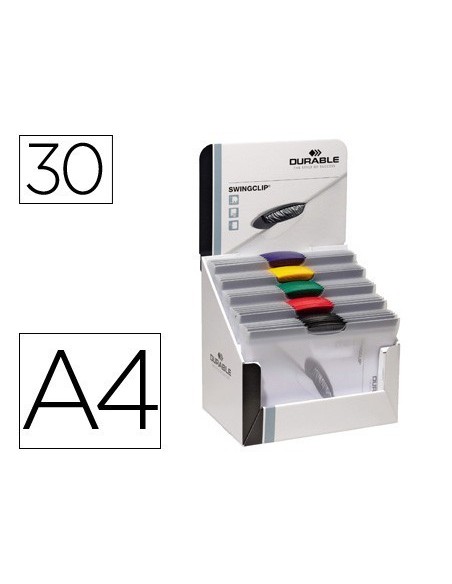 CARPETA SWINGCLIP DOSSIER PINZA LATERAL Y GIRATORIA DIN A4 CAPACIDAD 30H COLORES SURTIDOS
