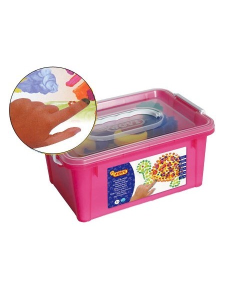 PINTURA DEDOS JOVI COLORES SURTIDOS SET ESPONJA + PLANTILLAS