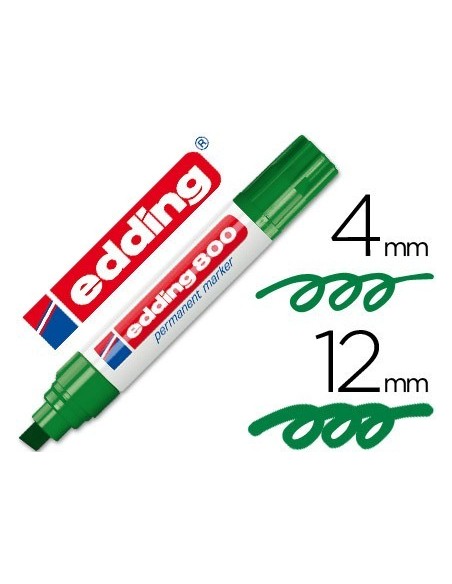 ROTULADOR EDDING MARCADOR PERMANENTE 800 VERDE PUNTA BISELADA 12 MM