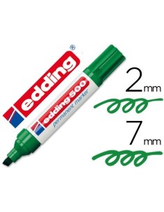 ROTULADOR EDDING MARCADOR PERMANENTE 500 VERDE PUNTA BISELADA 7 MM