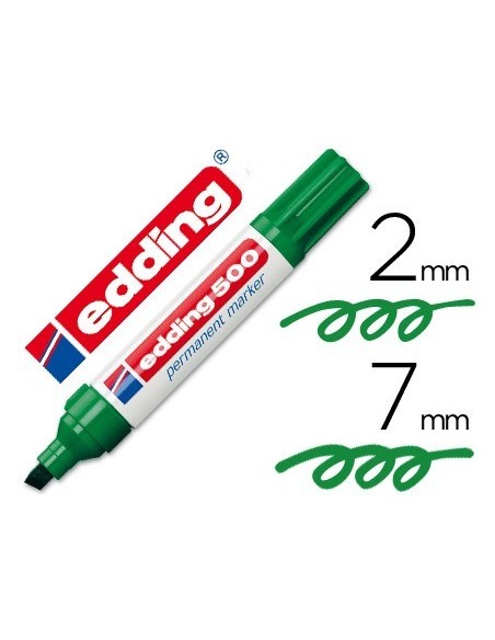 ROTULADOR EDDING MARCADOR PERMANENTE 500 VERDE PUNTA BISELADA 7 MM