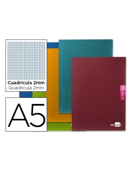 LIBRETA LIDERPAPEL SCRIPTUS A5+ 48 HOJAS 90G/M2 MILIMETRADO SIN MARGEN