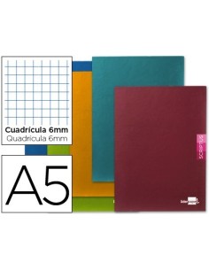 LIBRETA LIDERPAPEL SCRIPTUS A5 48 HOJAS 90G/M2 CUADRO 6MM CON MARGEN