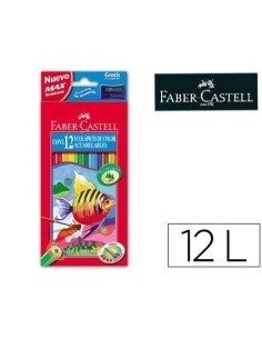 LAPICES DE COLORES FABER CASTELL ACUARELABLES CAJA DE 12 UNIDADES COLORES SURTIDOS