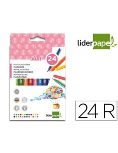 ROTULADOR LIDERPAPEL SLIM CAJA DE 24 UNIDADES COLORES SURTIDOS