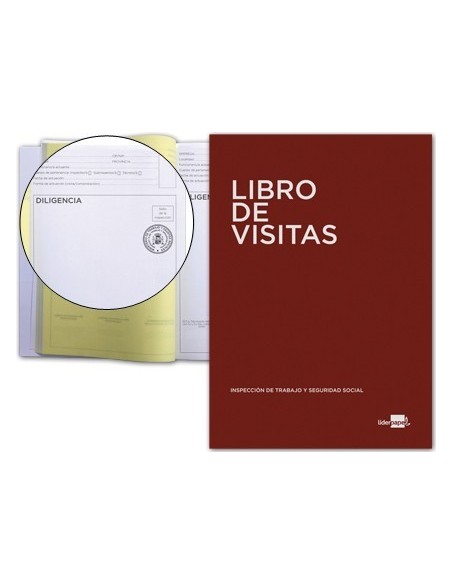 LIBRO LIDERPAPEL DIN A4 100 H REGISTRO DE VISITAS DE LA INSPECCION DE TRABAJO