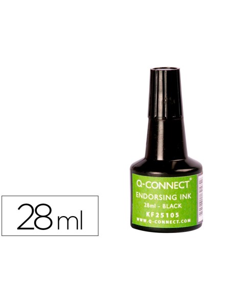 TINTA TAMPON Q-CONNECT NEGRO FRASCO DE 28 ML