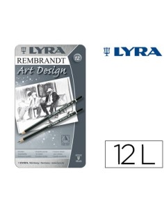 LAPICES DE GRAFITO LYRA REMBRAND ART DESIGN CAJA DE 12 GRADUACIONES 6B-5B-4B-3B 2B-B-HB-F-H-2H-3H-4H