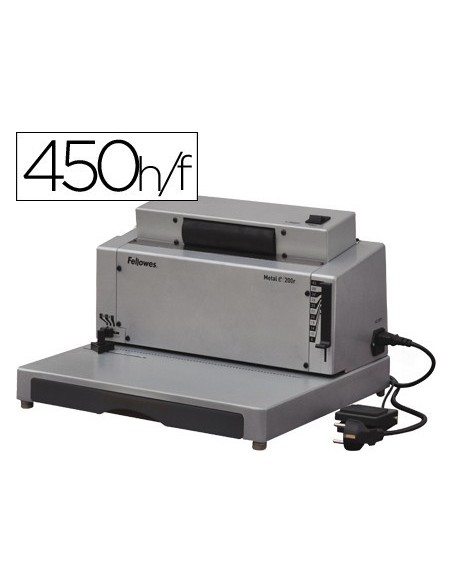 ENCUADERNADORA ELECTRICA PARA ESPIRAL FELLOWES E-200R PERFORA 20 H ENCUADERNA HASTA 450 H PASO 5:1