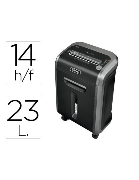 DESTRUCTORA DE DOCUMENTOS FELLOWES PS-79CI CAPACIDAD DE CORTE 16 H DESTRUYE TARJETAS DE CREDITO GRAPAS CLIPS Y CD