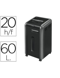 DESTRUCTORA DE DOCUMENTOS FELLOWES 225CI CAPACIDAD DE CORTE 24 H DESTRUYE GRAPAS CLIPS CD Y TARJETAS 60 LITROS
