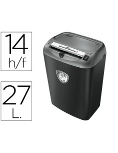DESTRUCTORA DE DOCUMENTOS FELLOWES PS-70S CAPACIDAD DE CORTE 14 H DESTRUYE GRAPAS CLIPS TARJETAS Y CD 27 LITROS