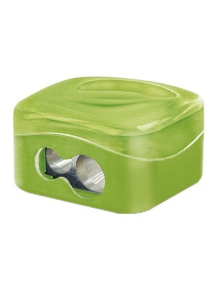 SACAPUNTAS M+R METALICO 2 USOS CON DEPOSITO COLORES SURTIDOS