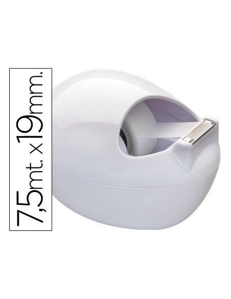 PORTARROLLO SOBREMESA SCOTCH COLOR BLANCO C-36 KARIM DE 7,5 MT X 19 MM INCLUYE ROLLO DE CINTA MAGIC