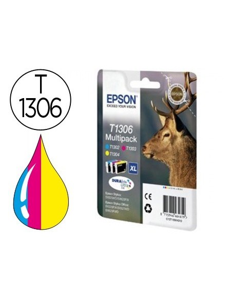 INK-JET EPSON STYLUS SX525WD/620FW OFFICE B42WD/BX320FW/525WD T1306 PACK TRICOLOR