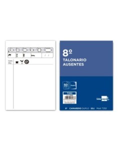 TALONARIO LIDERPAPEL CAMARERO 8. ORIGINAL Y COPIA T252 ZIG ZAG