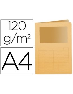SUBCARPETA CARTULINA Q-CONNECT DIN A4 NARANJA CON VENTANA TRANSPARENTE 120 GR
