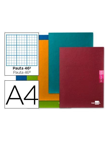 LIBRETA LIDERPAPEL SCRIPTUS A4 48 HOJAS 90G/M2 RAYADO N.46