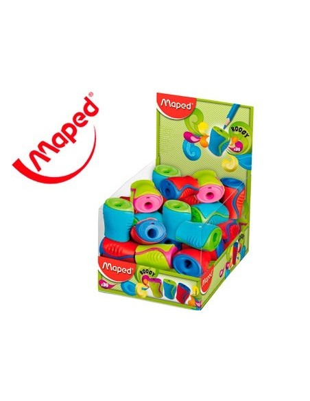 SACAPUNTAS MAPED PLASTICO BOOGY 1 USO CON DEPOSITO COLORES SURTIDOS