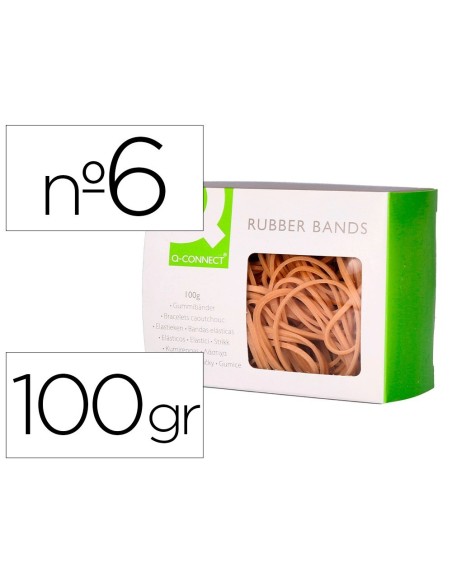 GOMILLAS ELASTICAS Q-CONNECT 100 GR NUMERO 6 60 X 2 MM