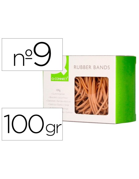 GOMILLAS ELASTICAS Q-CONNECT 100 GR NUMERO 9 90 X 2 MM