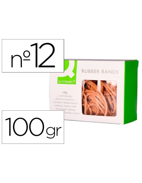 GOMILLAS ELASTICAS Q-CONNECT 100 GR NUMERO 12 120 X 2 MM