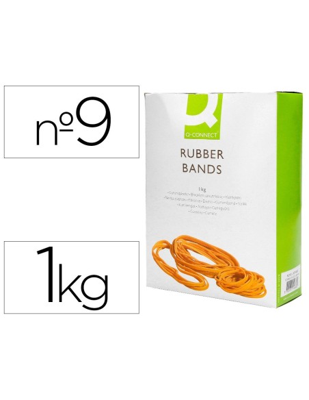 GOMILLAS ELASTICAS Q-CONNECT 1000 GR NUMERO 9 90 X 2 MM
