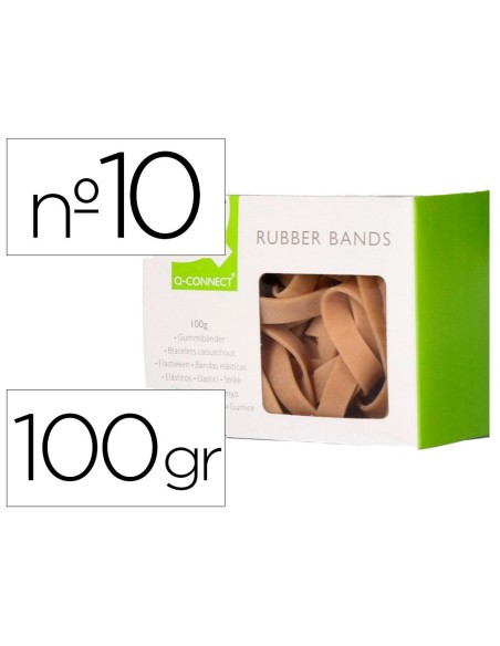 BANDAS ELASTICAS Q-CONNECT 100 GR 100X9 MM NUMERO 10