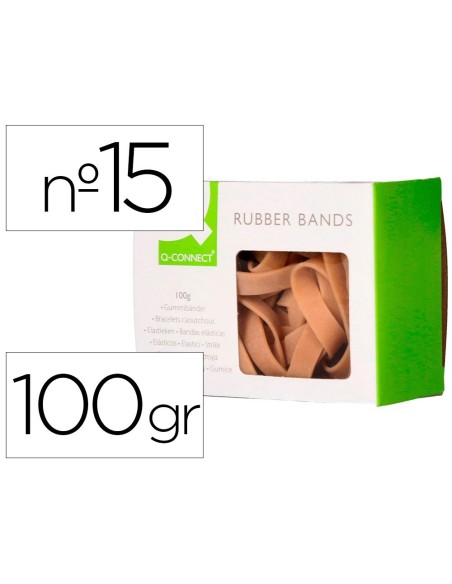 BANDAS ELASTICAS Q-CONNECT 100 GR 150X9 MM NUMERO 15