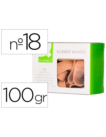 BANDAS ELASTICAS Q-CONNECT 100 GR 180 X 16 MM NUMERO 18
