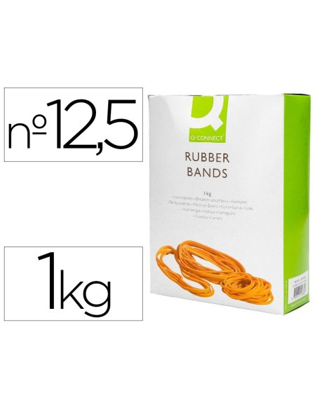 BANDAS ELASTICAS Q-CONNECT 1000 GR 125 X 9 MM NUMERO 12,5