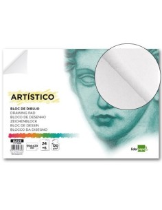 BLOC DIBUJO LIDERPAPEL ARTISTICO ENCOLADO 594X420MM 24+6 HOJAS 120G/M2 SIN RECUADRO