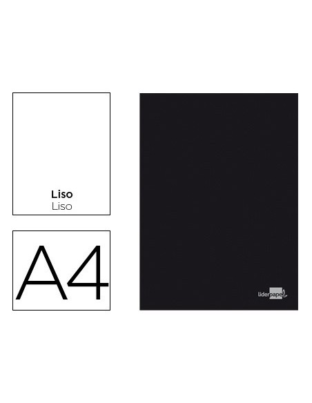 LIBRETA LIDERPAPEL TAPA NEGRA A4 80 HOJAS 60G/M2 LISO SIN MARGEN