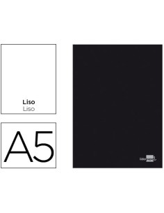 LIBRETA LIDERPAPEL TAPA NEGRA A5 80 HOJAS 60G/M2 LISO SIN MARGEN