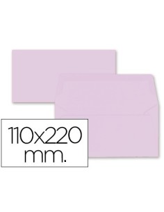 SOBRE LIDERPAPEL AMERICANO ROSA PALIDO 110X220 MM 80 GR PACK DE 9 UNIDADES